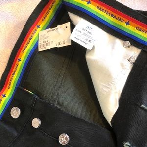 CASTEL BAJAC ITALY men black straight jeans 32